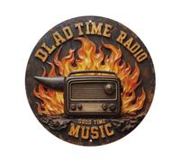 Targa in metallo con scritta "Old Time Radio Good Time"