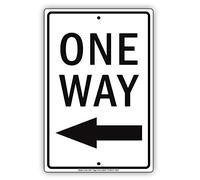 Targa in metallo con scritta "One Way With Left Arrow", 20 x 30 cm
