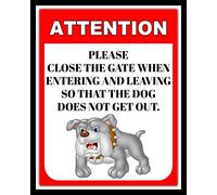 Targa in metallo con scritta "Please Close The Gate So That The Dog Does Not Get Out", 30,5 x 20,5