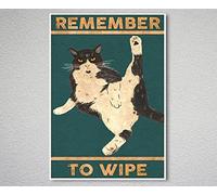 Targa in metallo con scritta "Remember to Wipe Decor", poster decorativo da parete, 20 x 30 cm