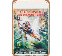 Targa in metallo con scritta "Romancing the Stone (1984), decorazione da parete, stile vintage, retrò, 20,3 x 30,5 cm