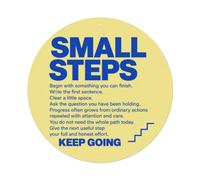 Targa in metallo con scritta "Small Steps Forward" | Decorazione da parete per bar, club, ufficio, casa e giardino, poster in metallo 10,2 x 40,6 cm o 20,3 x 20,3 cm