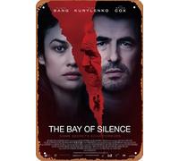 Targa in metallo con scritta "The Bay of Silence" (2020), 20,3 x 30,5 cm, decorazione da parete retrò vintage