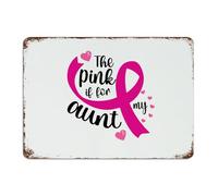 Targa in metallo con scritta "The Pink Is for My Aunt", 25,4 x 35,5 cm, divertente novità per porta d'ingresso, cortile, salotto, uomo, decorazione per grotta, in alluminio, con scritta in lingua