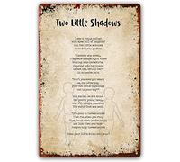 Targa in metallo con scritta "Two Little Shadows", poesia, arte murale per la mamma, stampe di poesie, poster per la casa, opere d'arte moderne, soggiorno, quadri verticali, decorazione da parete, ta