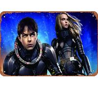 Targa in metallo con scritta "Valerian And Laureline In Valerian And The City Of A Thousand Planets", 20,3 x 30,5 cm, decorazione da parete vintage retrò