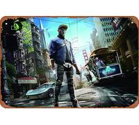 Targa in metallo con scritta "Watch Dogs 2 DLC Season Pass Game", 20,3 x 30,5 cm, decorazione da parete vintage retrò