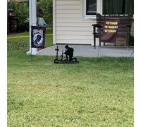 Targa in metallo con silhouette inginocchiata, decorazione patriottica da giardino per esterni, per la festa dei veterani, il quarto di luglio e tributo commemorativo, 30 x 3 (A)