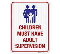 Targa in metallo da 30,5 x 40,6 cm, cartello da piscina, scritta in lingua inglese "Children Must Have Adult Supervision", decorazione per la casa, decorazione da parete, regalo di compleanno