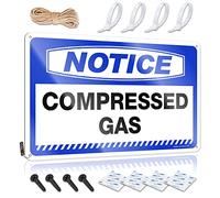 Targa in metallo da appendere a forma di donna, pre-forata e occidentale, decorazione da uomo, stampa piatta, con scritta in lingua inglese "Notice Compressed Gas" per la decorazione della stanza per