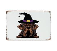 Targa in metallo da appendere con mastino napoletano, per interni ed interni, illustrazione ad acquerello, decorazione da parete, garage, cabina, sala da pranzo, lavoro, 20 x 30 cm