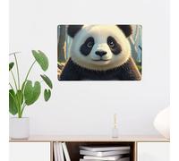Targa in metallo da parete con panda anime, vintage, decorazione divertente da parete, per bagno, casa, ufficio, cucina, bar, caffetteria, giardino, 20 x 30 cm, facile da appendere