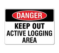 Targa In Metallo Danger Keep Out Active Logging Area Traffic And Parking Trucking Targhe Metallo Vintage Poster Segno Lamiera Decorative Tin Sign Per Camera Da Letto Ristorante Cafe M