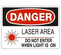 Targa In Metallo Danger Lasers Area Do Not Enter When Light Is On Osha Laser, Radiation Hazard No.2668 Safety - Stile Divertente Cartelli In Latta Aziendale Per Bagno Club M