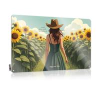 Targa in metallo decorativa vintage con campi di girasoli: un viaggio verso la felicità, targa in latta vintage divertente (30 x 40 cm)