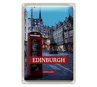 Targa in metallo di Edimburgo, design vintage, decorazione per la casa, 20 x 30 cm