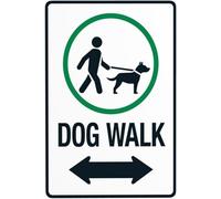 Targa In Metallo Dog Walk With Bidirectional Arrow Cartelli In Latta Regalo Di Compleanno Segno Di Latta Per Man Cave Toilette Decorazione Murale M