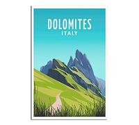Targa in metallo Dolomiti Italia Targa in latta Viaggio Vintage Art Wall Decor Cartello Casa Cucina Bar Patio Grotta Decorazione Divertente 20x30 CM