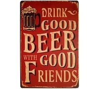 Targa In Metallo Drink Good Beer With Good Cartello In Metallo Stile Divertente Arte Murale Per Club Man Cave Decorazione Murale S