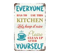 Targa In Metallo Everyone Has To Use This Let'S Keep It Nice Clean Up After Yourself Tin Sign Decorative Poster Segno Lamiera Nostalgica Metal Signboard Per Camera Da Letto Bagno Cucina S