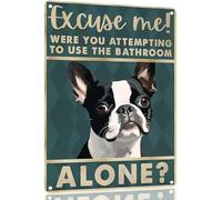 Targa In Metallo Excuse Me Were You Attempting To Use The Bathroom Alone - Segno Di Latta Caverna Dell'Uomo Cartello In Metallo Per Toilette Decorazione Murale Club S