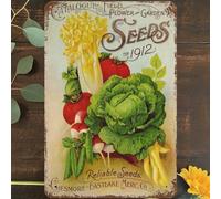 Targa In Metallo Farm Vegetable Seed Book Catalogue Field Flower Cartello In Latta Tin Signs Per Ristoranti Caffè Cucina Club S
