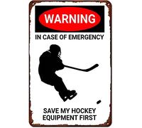 Targa In Metallo Funny Warning Slogan Warning In Case Of Emergency Save My Field Hockey Equipment First Retro Targhe Metallo Divertente Poster Segno Lamiera Metal Signboard Per 20X30CM