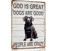 Targa In Metallo God Is Great Dogs Are Good Cartello In Metallo Caverna Dell'Uomo Segno Di Latta Per Bagno Toilette Man Cave S