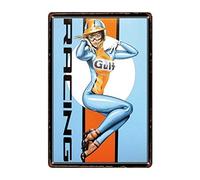 Targa in metallo Gulf Racing Bar Pub Home Vintage Retro Poster Cafe Art Targa in latta 19,8 x 30 cm