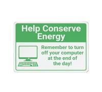 Targa In Metallo Help Conserve Energy Remember To Turn Off Computer At End Of Day Computer Poster Segno Lamiera Retrò Tin Sign Decorative Targhe Metallo Per Camera Da Letto Cucina Cafe 20X30CM