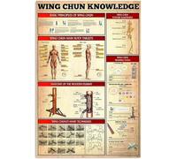 Targa in metallo HLBSDM Wing Chun Knowledge, decorazione da parete, guida allo studio del Wing Chun, poster in latta, targa tipografica in stile fattoria, club di arti marziali Wing Chun, 12x16 pol