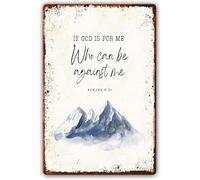 Targa In Metallo If God Is For Me Who Can Be Against Me Caverna Dell'Uomo Metal Tin Signs Stile Divertente Per Club Man Cave M