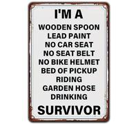 Targa In Metallo I'M A Wooden Spoon Lead Paint No Car Seat Retro Motivational Tin Sign Decorative Metal Signboard Divertente Poster Segno Lamiera Per Ristorante Bagno Cucina 20X30CM