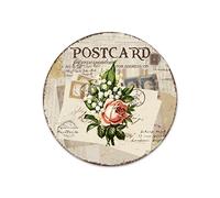 Targa in metallo in stile rustico, con fiore e venature del legno, in alluminio, per interni ed esterni, veranda, camino, giardino, ristoranti, decorazione da parete per la casa, 30,5 x 30,5 cm