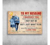 Targa in metallo in stile vintage, con scritta in lingua inglese "Elderly Couple To My Husband I Didn't Marry You So I Could Live With You", per casa, cucina, bar, caffetteria, 20,3 x 30,5 cm
