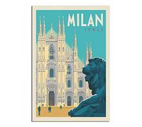 Targa in metallo Italia Milano Targa in latta Viaggio Vintage Art Wall Decor Cartello Casa Cucina Bar Patio Grotta Decorazione Divertente 30x43 CM