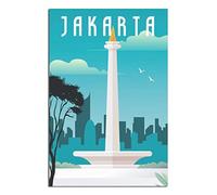 Targa in metallo Jakarta Indonesia Targa in latta Viaggio Vintage Art Wall Decor Sign Home Kitchen Bar Patio Grotta Decorazione Divertente 20 x 30 cm