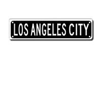 Targa in metallo Los Angeles City, divertente targa in metallo, vintage, retrò, in alluminio, per camera da letto, cucina, giardino, parete, bab club, caffè, decorazione per la casa, 10 x 40 cm