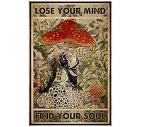 Targa In Metallo Mushroom Girl Lose Your Mind Find Your Soul Art Retro Funny Tin Sign Decorative Metal Signboard Nostalgica Poster Segno Lamiera Per Cafe Cucina Ristorante S