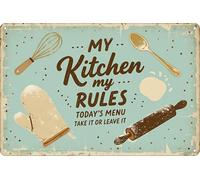 Targa In Metallo My Kitchen My Rules Today'S Menu Take It Or Leave It Funny Words Retro Aziendale Arte Murale Personalizzato Per Bagno Man Cave M