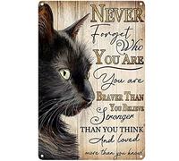 Targa In Metallo Never Forget Who You Are - Funny Cat'S Cartello In Metallo Caverna Dell'Uomo Segno Di Latta Per Toilette Man Cave Decorazione Murale S