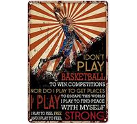 Targa In Metallo Nostalgica Cartello Decorativo In Metallo Poster Metallo Retrò Targhe Metallo Per Club Garage Murale 20x30cm Amanti Del Basket Non Gioco A Basket Per Vincere Le Competizioni