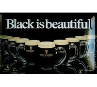 Targa in metallo nostalgico Guinness Black is Beautiful birreria birra bicchieri di birra