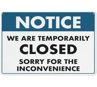 Targa In Metallo Notice We Are Temporarily Closed Sorry For The Inconvenience Segno Di Latta Personalizzato Metal Tin Signs Per Decorazione Murale Club Man Cave M