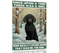 Targa In Metallo Once Upon A Time There Was A Girl Who Really Loved Dog Cartello In Metallo Stile Divertente Metal Tin Signs Per Club Decorazione Murale Man Cave M