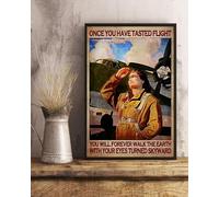 Targa In Metallo Once You Have Tasted Flight You Will Forever Walk The Earth With Your Eyes Turned Skyward Funny Retro Poster Segno Lamiera Retrò Tin Sign Vintage Targhe Metallo S