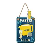 Targa in metallo Pastis Pétanque Club - Decorazione Vintage 20 x 14 cm
