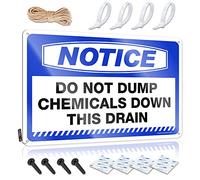 Targa in metallo per la decorazione della casa, con scritta in inglese "Do Not Dump Chemicals Down This Drain This Drain", divertente cartello per garage da uomo, per porta della camera da letto (20 x