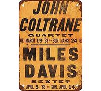 Targa in metallo, per scritta John Coltrane & Miles, 8 x 12 - 1963, motivo: Davi in Los Angeles, decorazione da parete in stile vintage