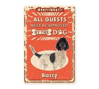 Targa In Metallo Personalized Dog Name Cute Portuguese Water Dog All Guests Must Be Approved By The Dog Metal Signboard Decorative Tin Sign Retrò Poster Segno Lamiera Per Cucina Cafe Garage S